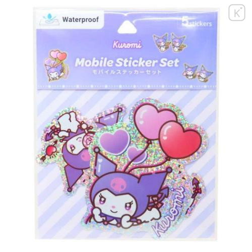 Japan Sanrio Vinyl Sticker Set - Kuromi : Glitter Hologram - 1