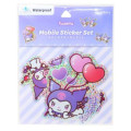 Japan Sanrio Vinyl Sticker Set - Kuromi : Glitter Hologram - 1