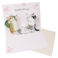 Japan Mofusand 3D Greeting Card - Cat : Flower Nyan Sakura Happy Spring - 1