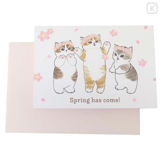 Japan Mofusand 3D Greeting Card - Cat : Flower Nyan Sakura Happy Spring - 2