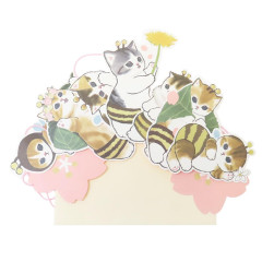 Japan Mofusand Garland Card - Cat : Bee Flower Sakura Happy Spring