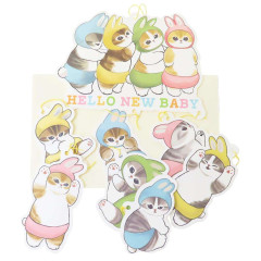 Japan Mofusand Garland Card - Cat : Rabbit Hello New Baby