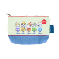 Japan Mofusand Cosmetic Pouch - Cat : Cream Soda Green Blue