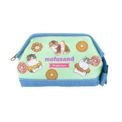 Japan Mofusand Cosmetic Pouch - Cat : Donut Green Blue