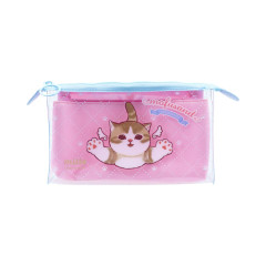 Japan Mofusand Pen Pouch Pencil Case - Cat : Flower Angel Pink