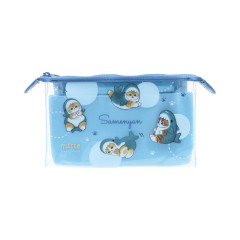 Japan Mofusand Pen Pouch Pencil Case - Cat : Shark Blue Swim