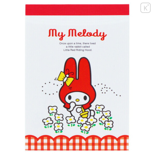 Japan Sanrio Mini Notepad - My Melody : Flower Garden White - 1