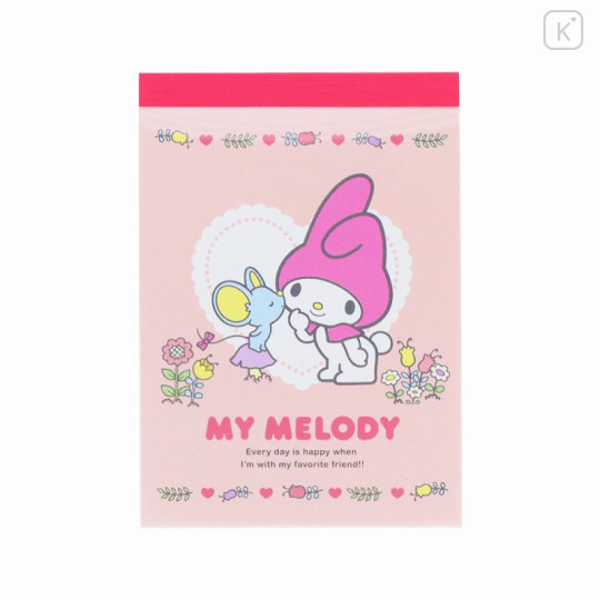 Japan Sanrio Mini Notepad - My Melody : Friend Kiss Pink - 1