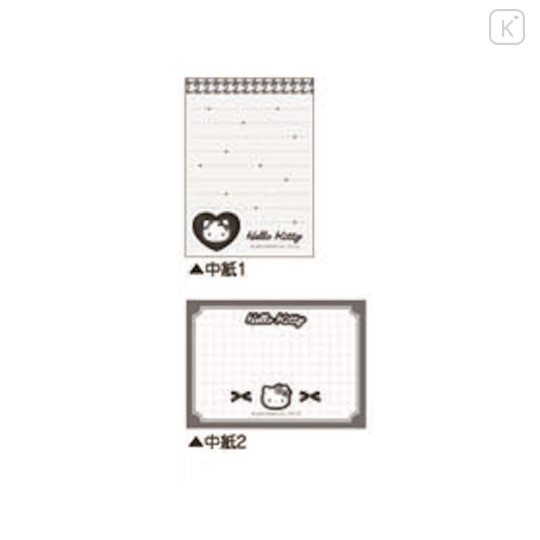 Japan Sanrio Mini Notepad - Hello Kitty : Y2k Houndstooth Black White - 2