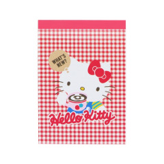 Japan Sanrio Mini Notepad - Hello Kitty : Chit Chat Gingham Red