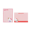 Japan Sanrio Mini Notepad - Hello Kitty : Chit Chat Gingham Red - 2