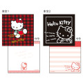 Japan Sanrio Square Memo Pad - Hello Kitty : Chit Chat Gingham Black Red - 2