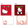 Japan Sanrio Square Memo Pad - Hello Kitty : Chit Chat Gingham Black Red - 3