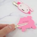 Japan Crayon Shin-chan Bangs Clip Set - Shinnosuke Nohara & Shiro : Kiss Pink - 2