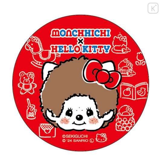 Japan Monchhichi × Sanrio Can Badge Pin - Hello Kitty : Face - 1