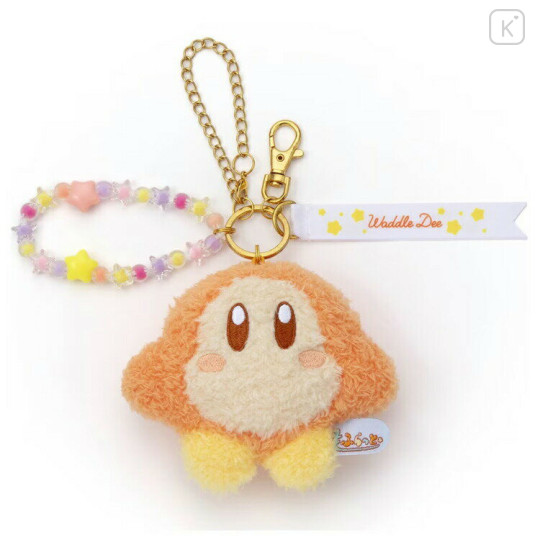 Japan Kirby Mascot Holder Keychain - Waddle Dee : Star Beads Strap - 1