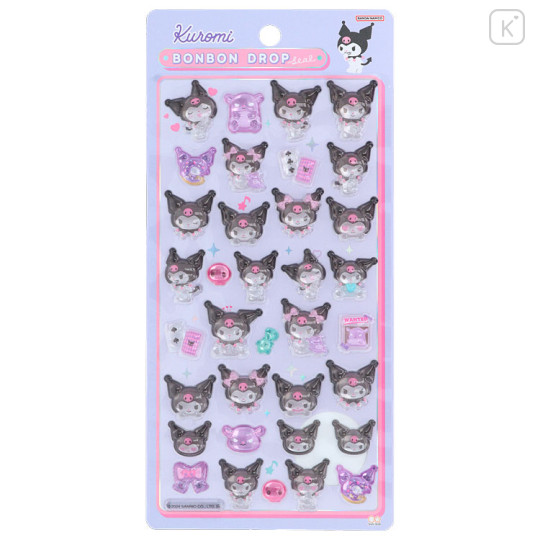 Japan Sanrio Bonbon Drop Seal 3D Sticker - Kuromi : Baku - 1