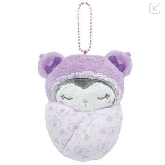 Japan Sanrio Swaddled Baby Mascot - Kuromi : Sleeping Bear - 1