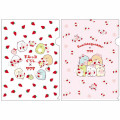 Japan San-X A4 Clear Holder Set - Sumikko Gurashi : Sakuma Strawberry Milk Candy - 1