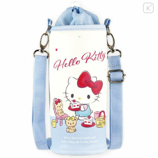 Japan Sanrio Plastic Bottle Holder - Hello Kitty : Playing House Blue - 1