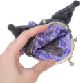 Japan Sanrio Coin Purse - Kuromi Sakura Purple - 3