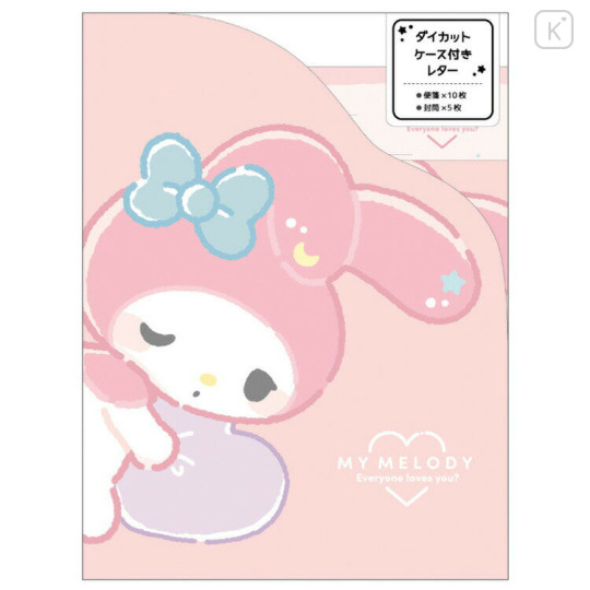 Japan Sanrio Letter Set With Die-cut Case - My Melody : Sleepy - 1