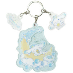 Japan Sanrio Acrylic Keychain 3 Charm - Cinnamoroll : Sleeping Well On Moon