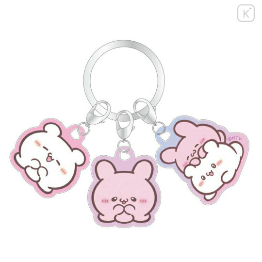 Japan Loveez Acrylic Keychain 3 Charm - Sumoppi & Pyonchi - 1