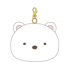 Japan San-X Face Pass Case Coin Case with Reel - Sumikko Gurashi : Shirokuma