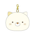 Japan San-X Face Pass Case Coin Case with Reel - Sumikko Gurashi : Neko - 1