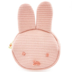 Japan Miffy Mascot Mini Pouch - Miffy : Face Orange Pink