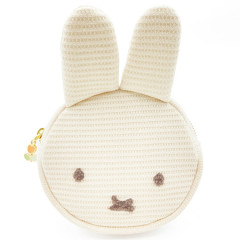 Japan Miffy Mascot Mini Pouch - Miffy : Face Beige