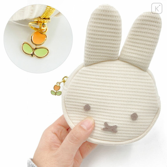 Japan Miffy Mascot Mini Pouch - Miffy : Face Beige - 3