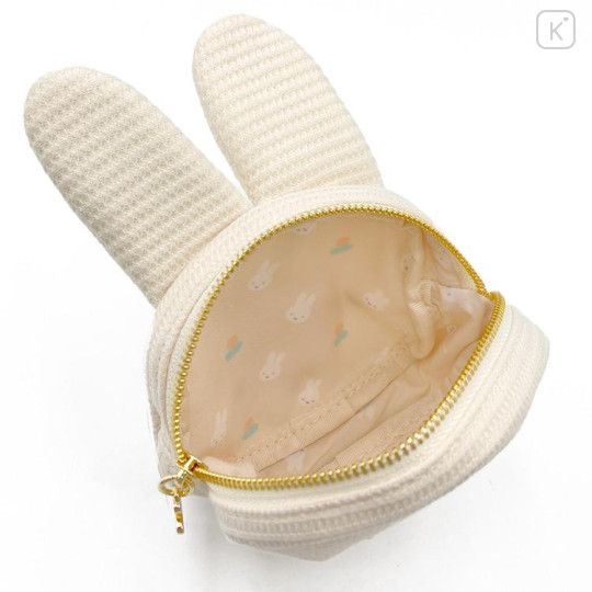 Japan Miffy Mascot Mini Pouch - Miffy : Face Beige - 4