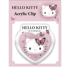 Japan Sanrio Acrylic Clip - Hello Kitty : Heart-shaped Butterfly