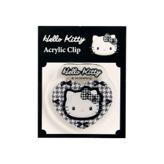 Japan Sanrio Acrylic Clip - Hello Kitty : Monotone Heart-shaped Black