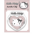 Japan Sanrio Acrylic Clip - Hello Kitty : Heart-shaped Pink Ribbon - 1