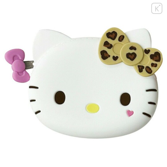 Japan Sanrio 3D Silicone Pouch - Hello Kitty : Gogo Gal Collection Leopard - 1