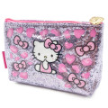 Japan Sanrio Cosmetic Pouch - Hello Kitty : Gogo Gal Collection Pink Glitter - 2