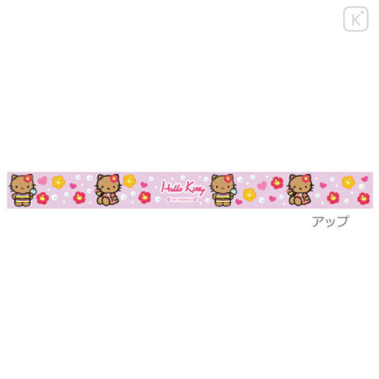 Japan Sanrio Neck Strap - Hello Kitty : Gogo Gal Collection Tan Pink - 2