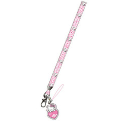 Japan Sanrio Neck Strap - Hello Kitty : Gogo Gal Collection Leopard Pink