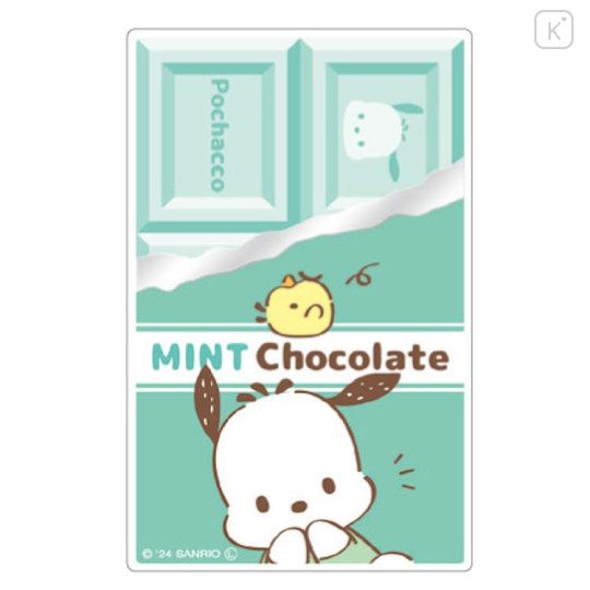 Japan Sanrio Vinyl Sticker - Pochacco : Mint Chocolate Foil - 1