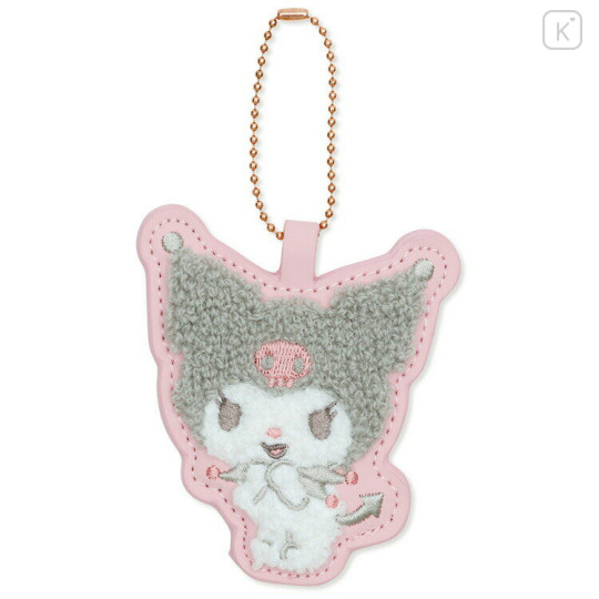 Japan Sanrio Sagara Embroidery Keychain - Kuromi : Smile - 1