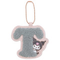 Japan Sanrio Sagara Embroidery Keychain - Kuromi : English Alphabet T - 1