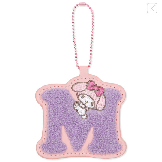 Japan Sanrio Sagara Embroidery Keychain - My Melody : English Alphabet M - 1