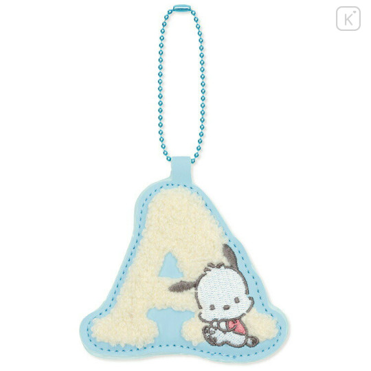 Japan Sanrio Sagara Embroidery Keychain - Pochacco : English Alphabet A - 1