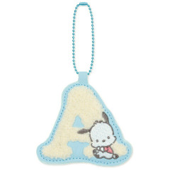 Japan Sanrio Sagara Embroidery Keychain - Pochacco : English Alphabet A