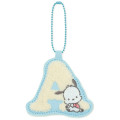 Japan Sanrio Sagara Embroidery Keychain - Pochacco : English Alphabet A - 1