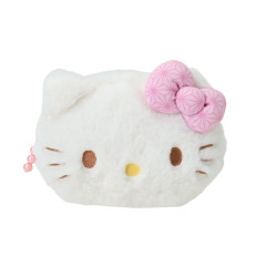 Japan Sanrio Original Face-shaped Pouch - Hello Kitty : Japanese Pastel