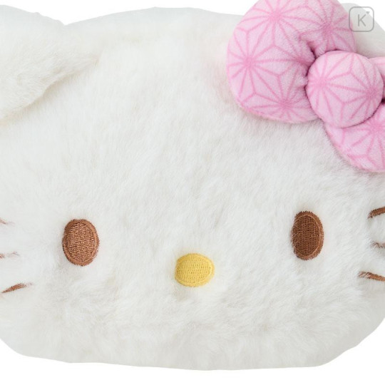 Japan Sanrio Original Face-shaped Pouch - Hello Kitty : Japanese Pastel - 4